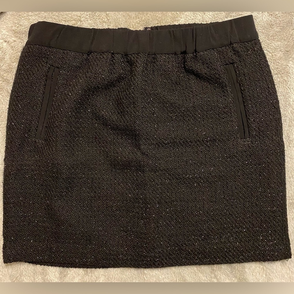 LOFT Textured Black Pencil Skirt